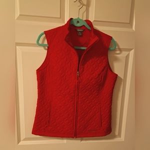 EDDIE BAUER VEST womens RED QUILTED very nice
